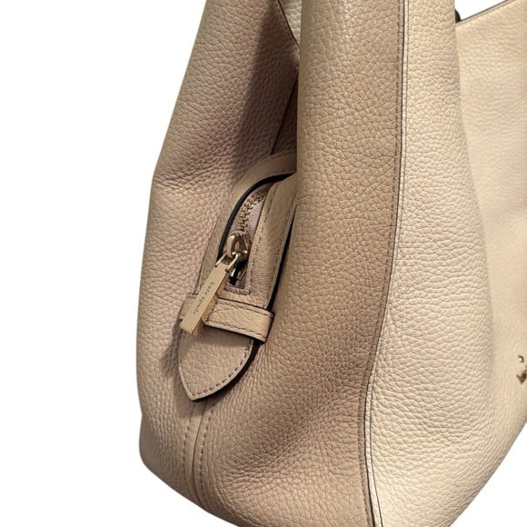 Kate Spade Leila Medium Triple Compartment Shoulder Bag Tan Cream Colorblock - Picture 8 of 12